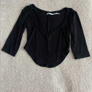 Urban Outfitters cropped black coquette top NWOT